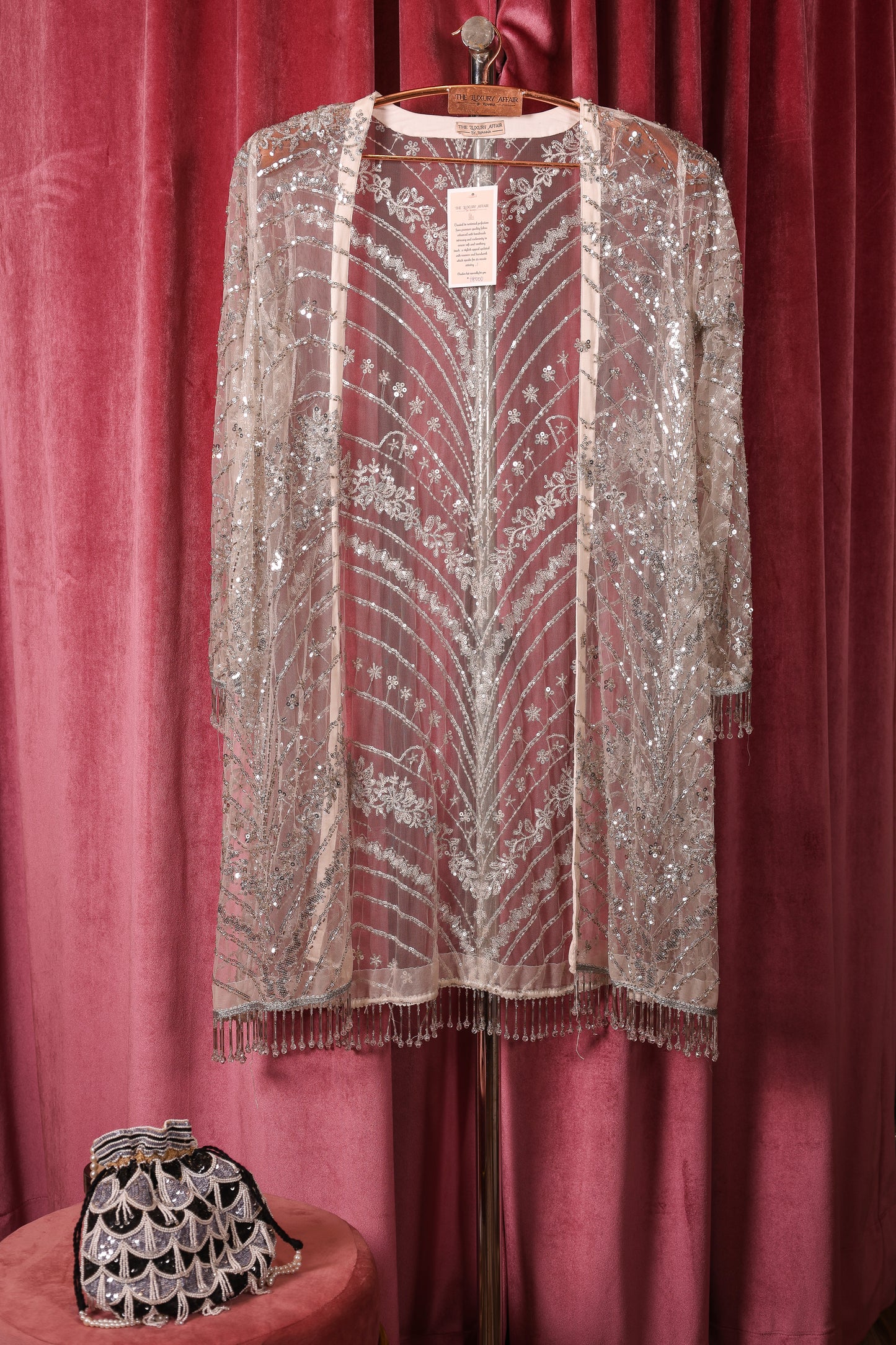 Pearl White Embellished Fusion Wear
