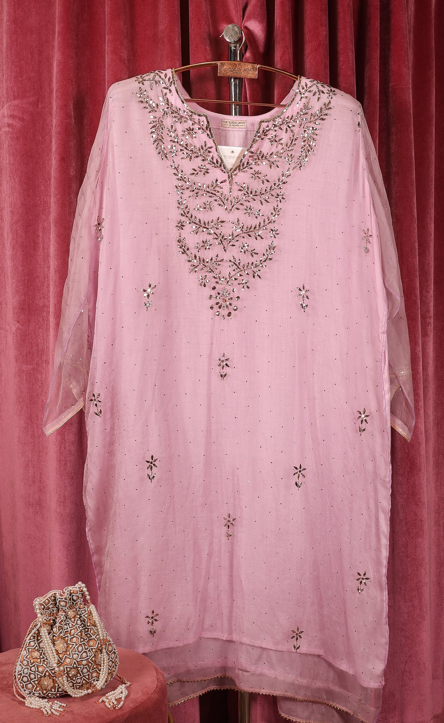 Pink Organza Pita Work Suit