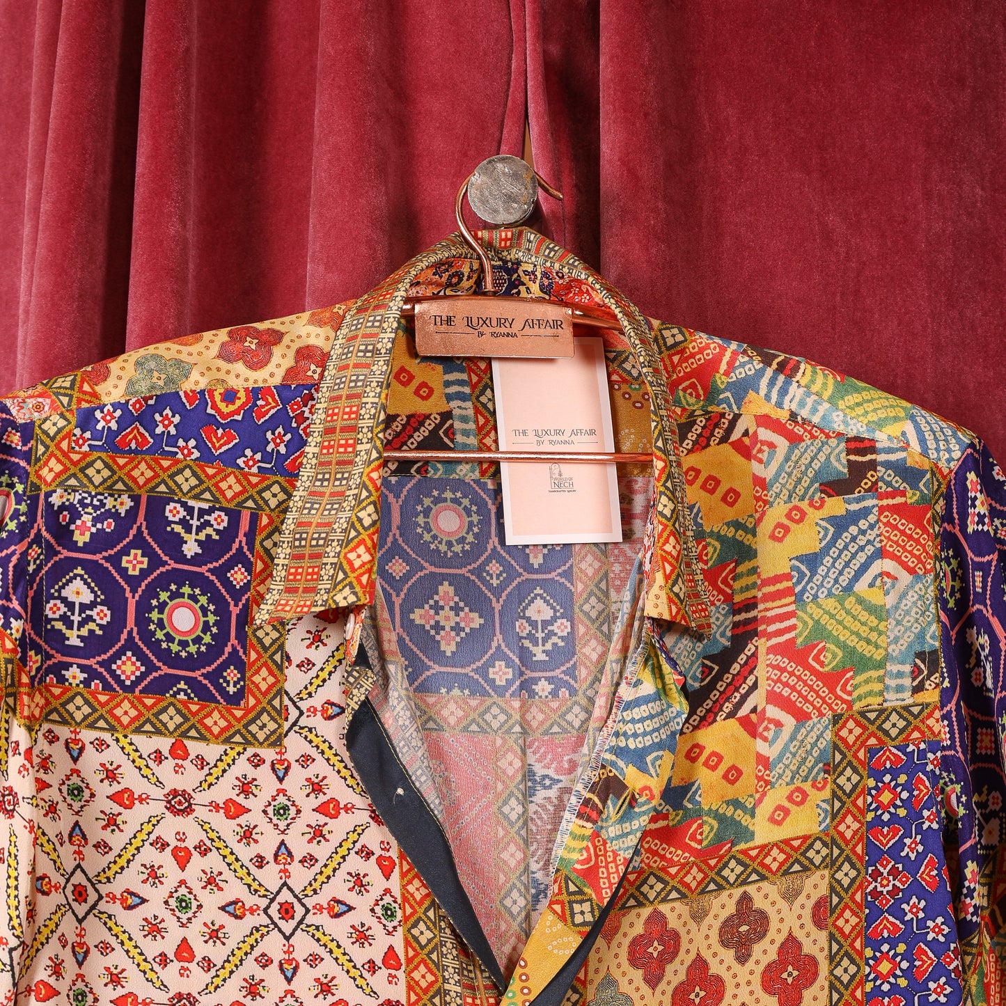 Men Shirt Crepe Silk Print