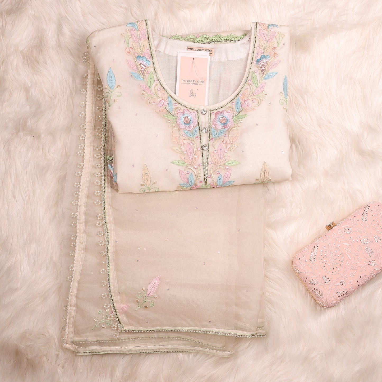 White Parsi Gara Chikankari With Afgani Salwaar