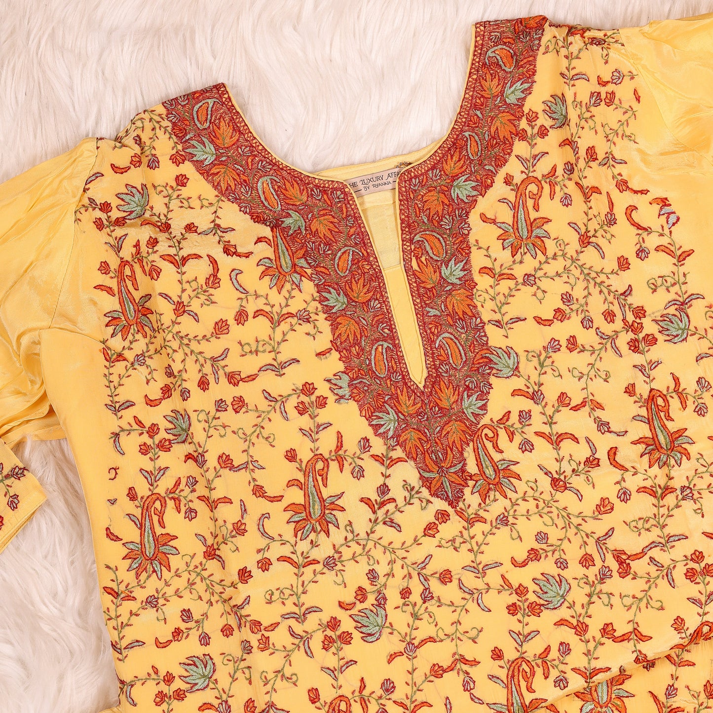 Kashmiri  Pure Crepe Semistitched