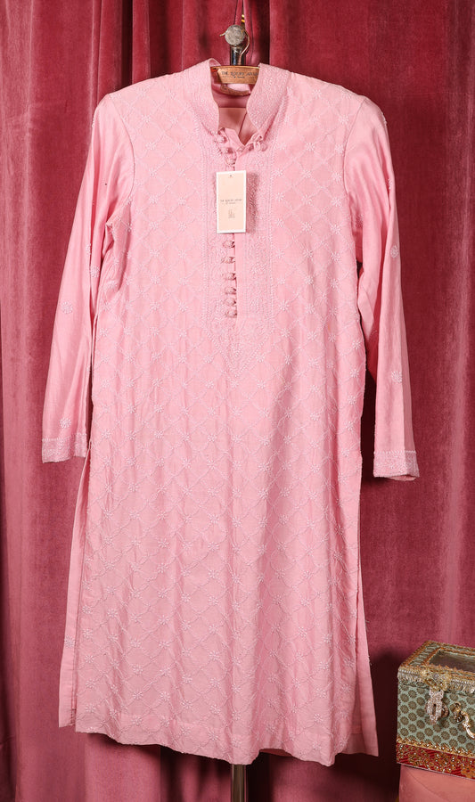 Men Kurta Set Lotus Colour Pure Chanderi