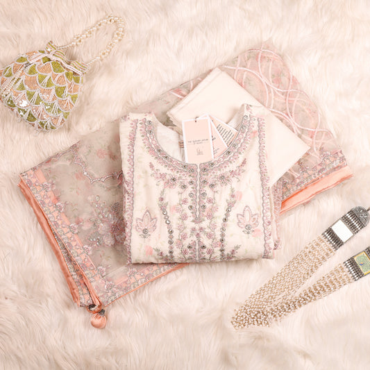 Pakistani White and Pink Suit