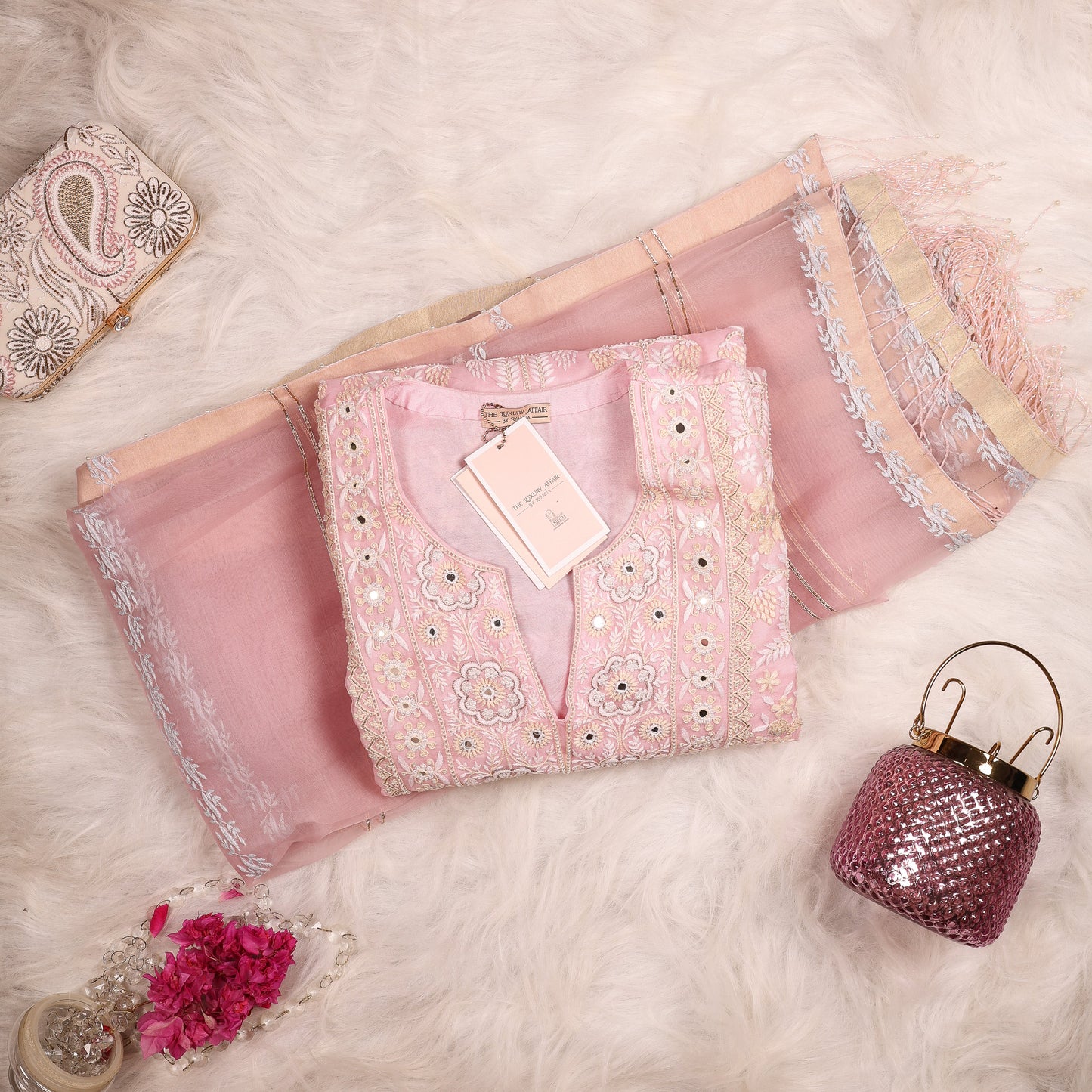 Pink Organza Suit