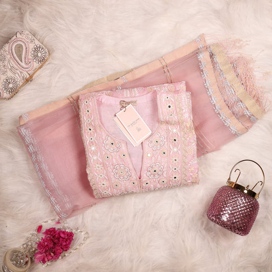 Pink Organza Suit