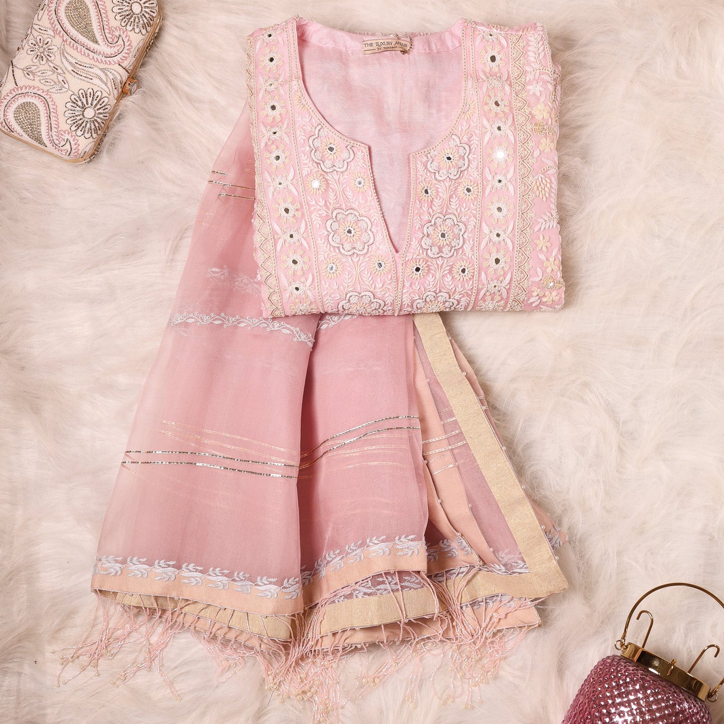 Pink Organza Suit