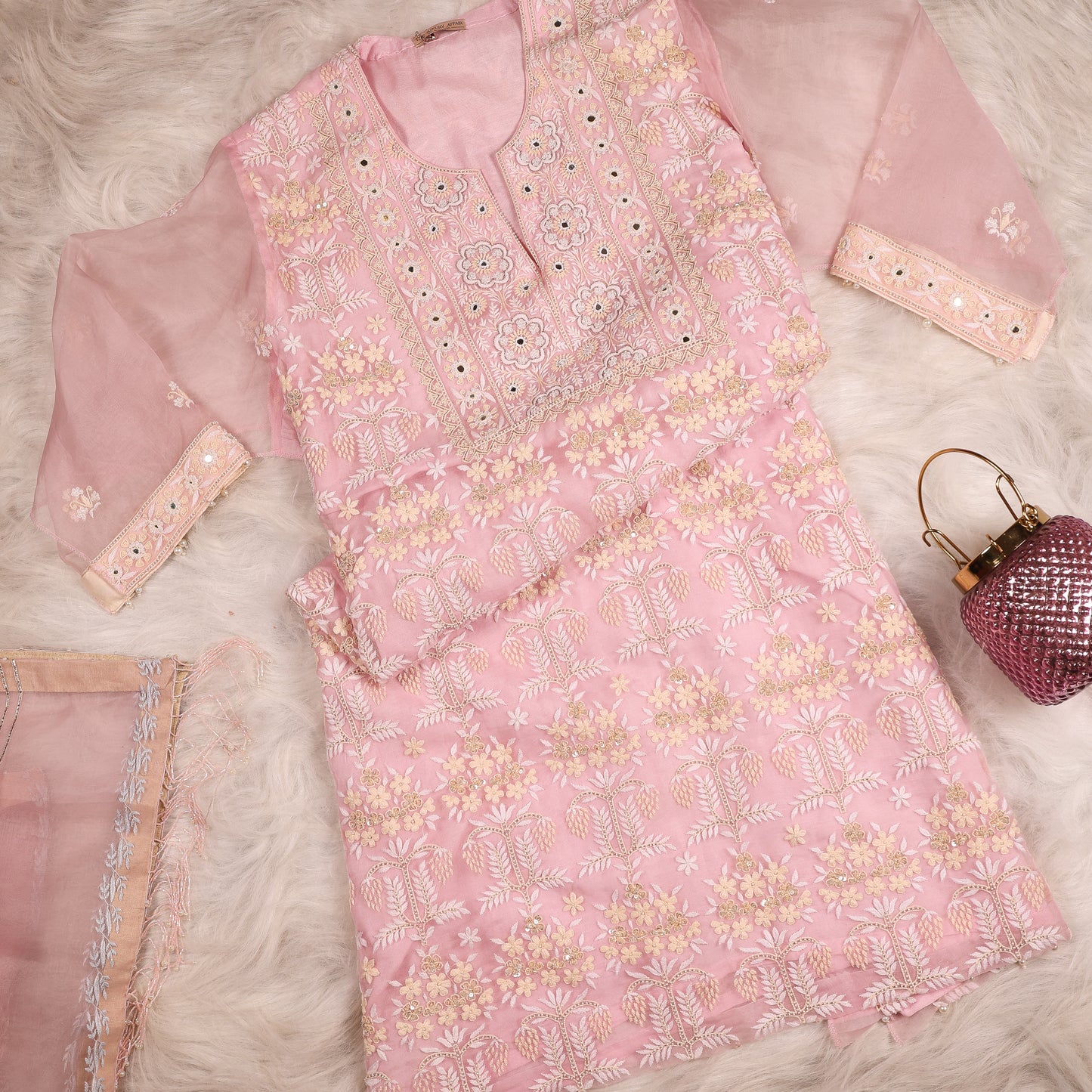 Pink Organza Suit